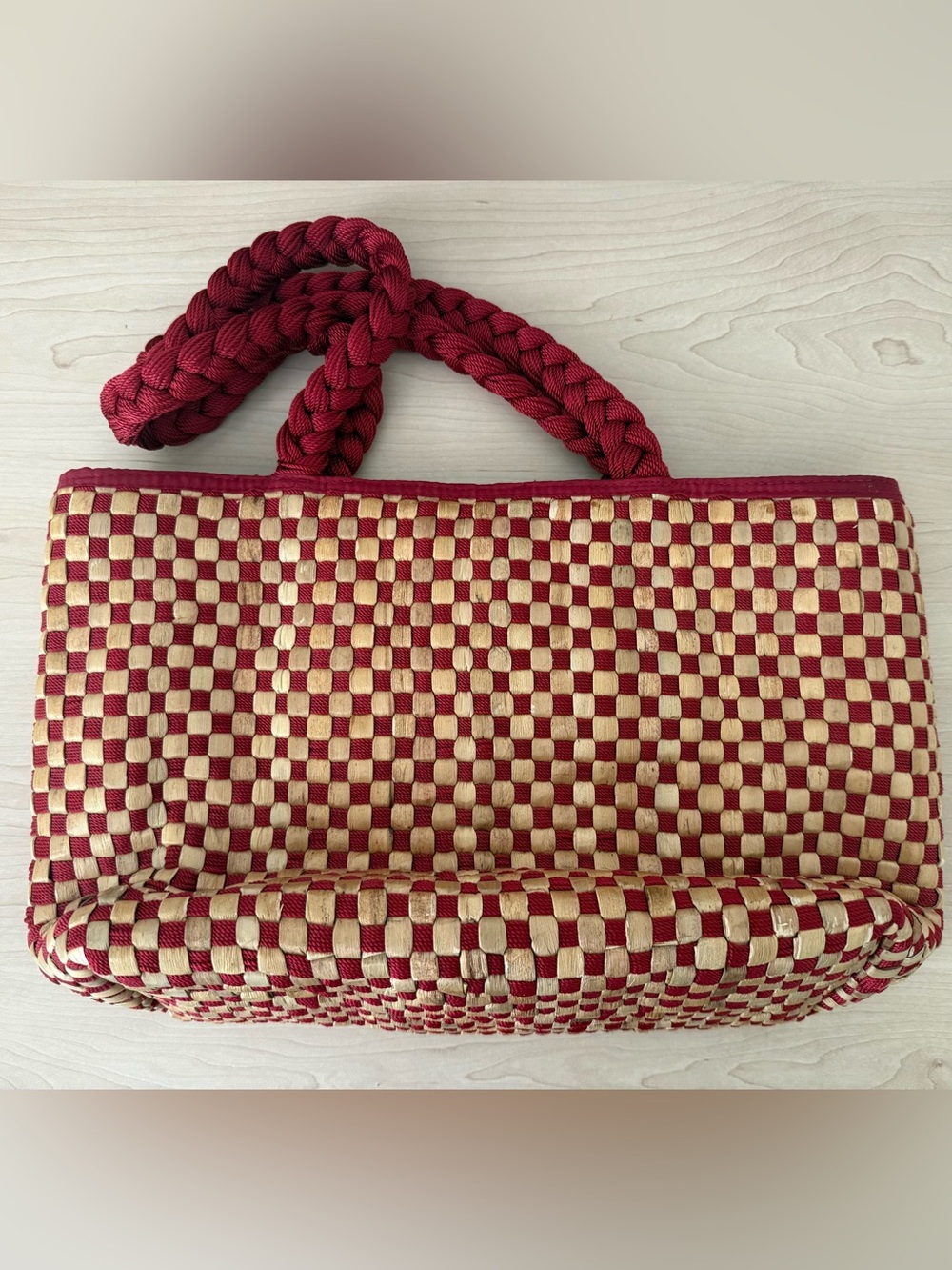 The Sak Red and Tan Woven Tote - Picture 2 of 10